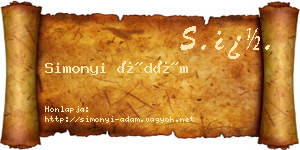 Simonyi Ádám névjegykártya