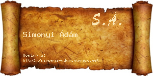 Simonyi Ádám névjegykártya